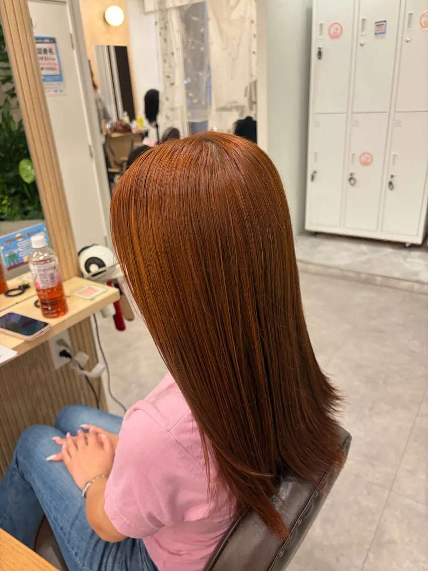 ロング カラー SHIANゆうき 艶カラー/縮毛矯正のヘアスタイル