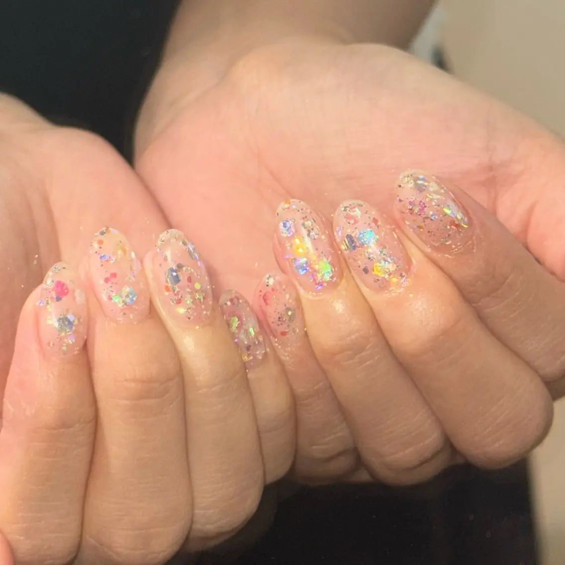 ネイル オーロラネイル ラメ(グリッター) ワンカラーネイル ハンドネイル AZ Nail aoiのネイルデザイン