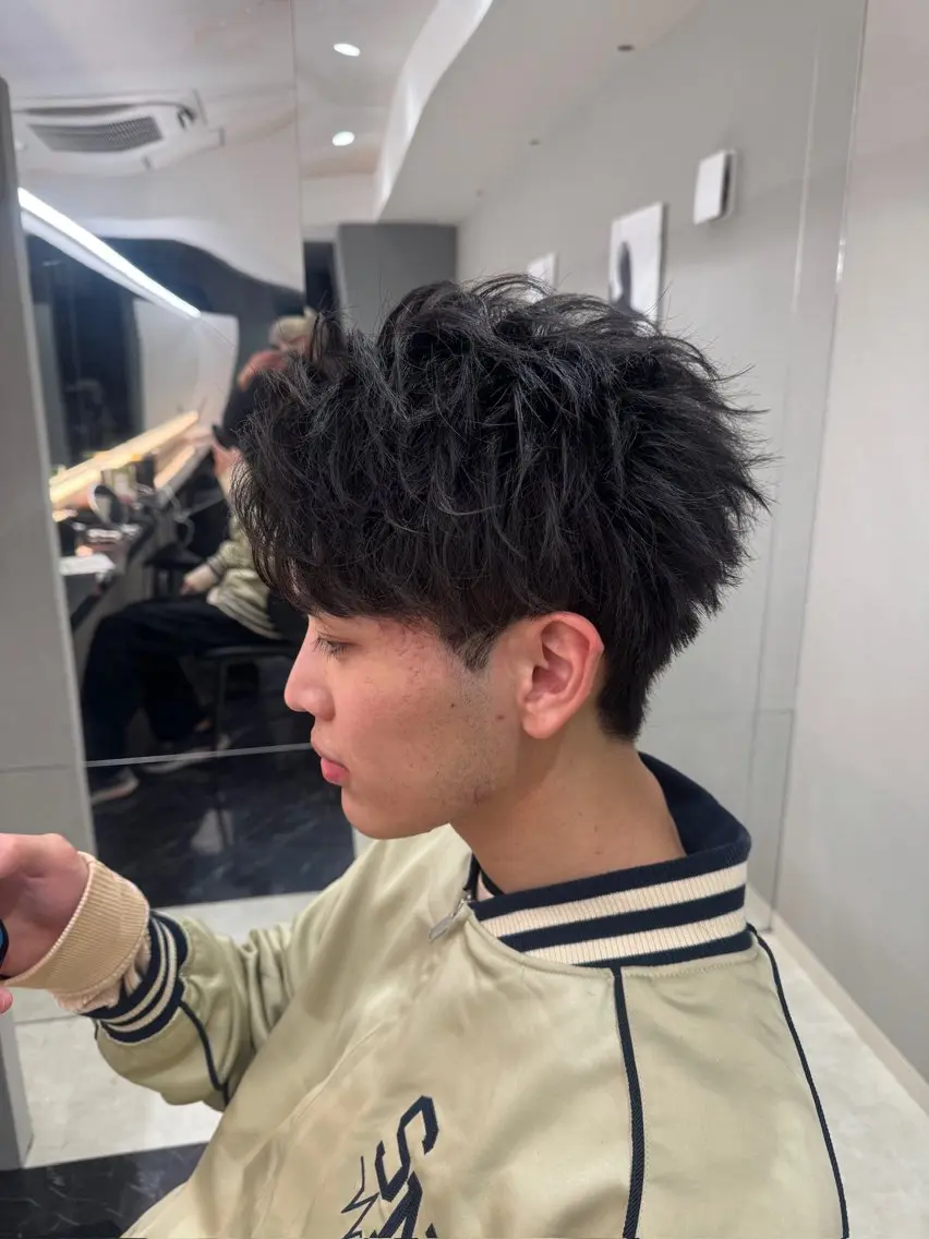 ショート パーマ 顔周りカット 小顔カット カット ✂渋谷メンズ特化 まさとのヘアスタイル