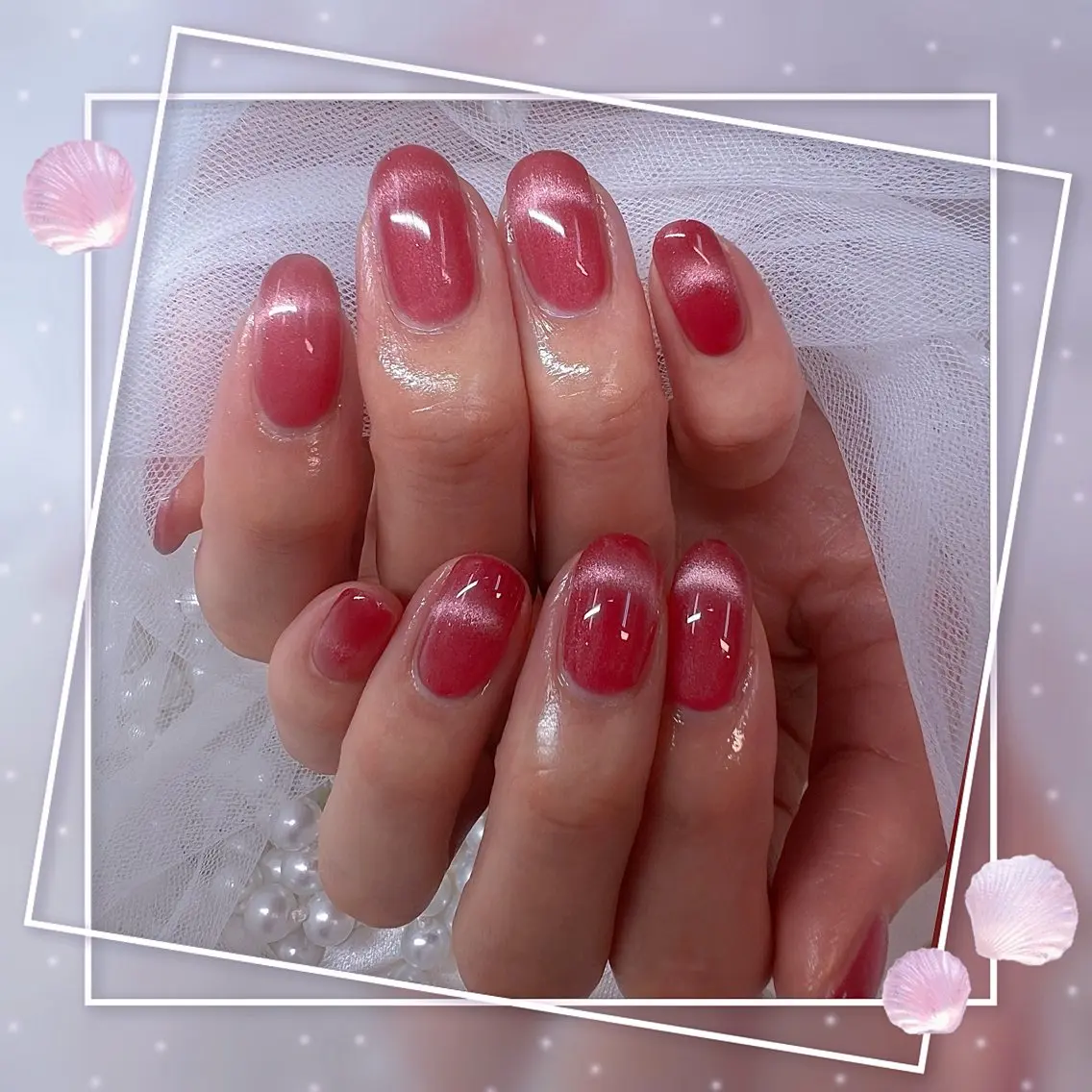 ネイル チークネイル フレンチネイル グラデーション マグネットネイル マグネットフレンチ ハンドネイル ハンドケア Chill Nailsalonのネイルデザイン