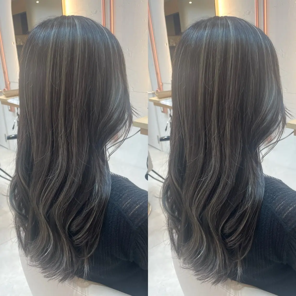 ロング カラー カット ヘアカラー トリートメント ヘアセット ブリーチ無しダブル カラー🦕まどかのヘアスタイル