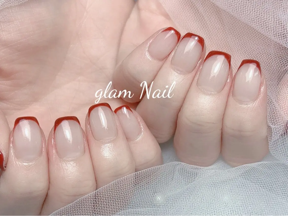 ネイル エツメ💅 長さ出し🎀デザインのネイルデザイン