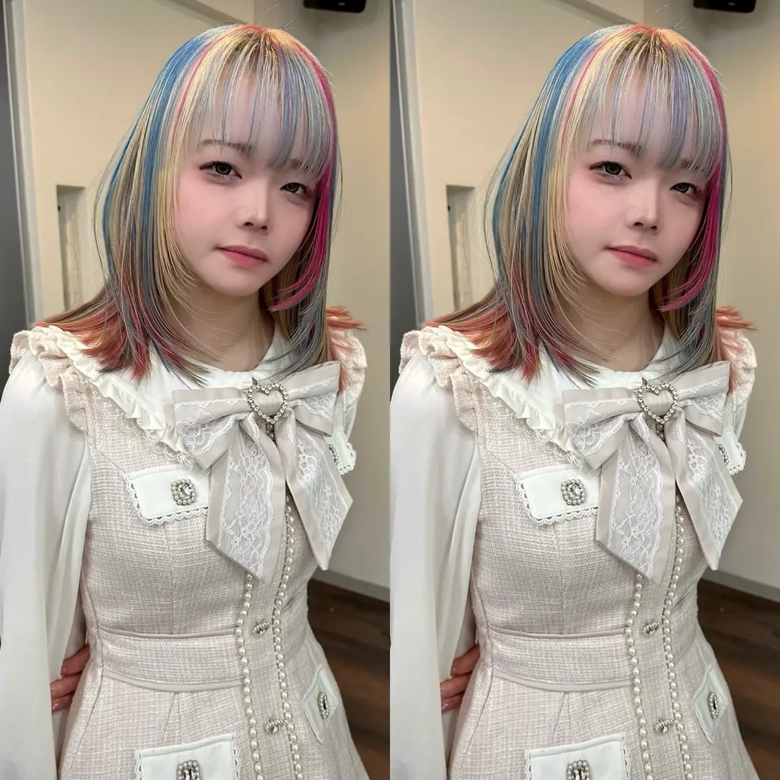 カラー ブリーチ ブロンド ブルーカラー デザインカラー ダブルカラー ヘアカラー slit kokoroのヘアスタイル