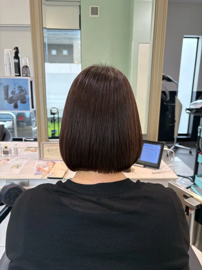 ショート ボブ 縮毛矯正 カット 縮毛矯正 トリートメント kanna 【クロスパーマ】のヘアスタイル