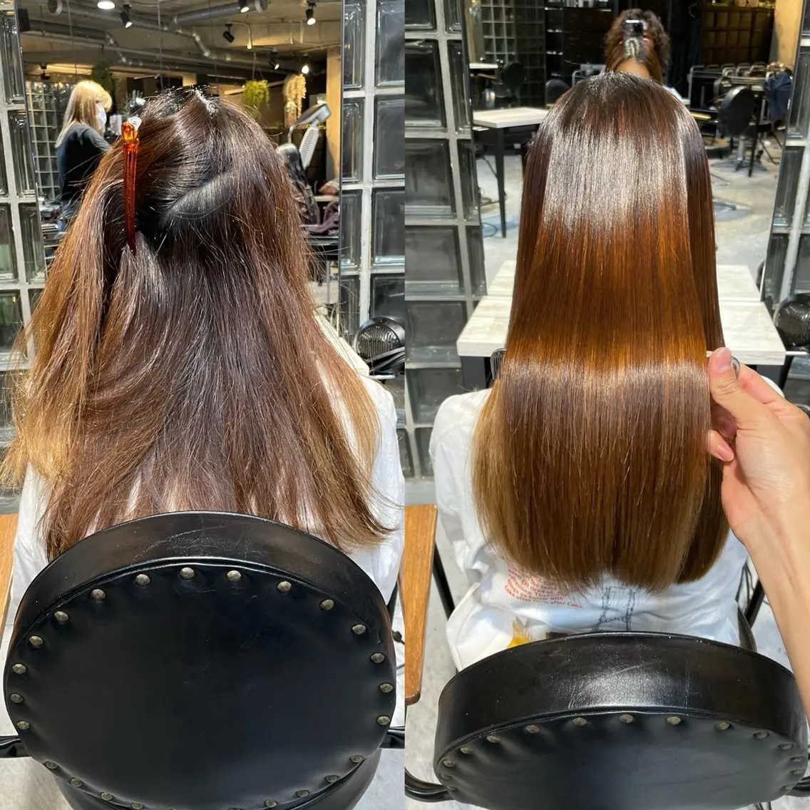 ロング カット 縮毛矯正 毛流れが作れる 縮毛矯正/渡部純生のヘアスタイル