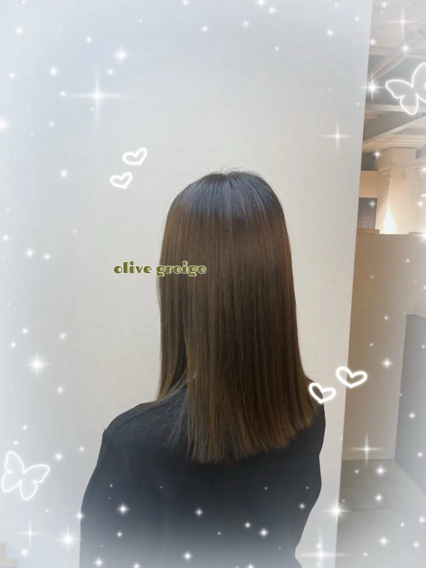 ミディアム カラー グレージュ オリーブグレージュ オリーブグレー oriha .のヘアスタイル