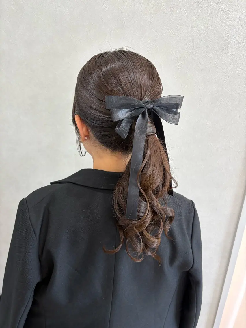 ヘアアレンジ ポニーテール ヘアセット 前田 香恋のヘアスタイル
