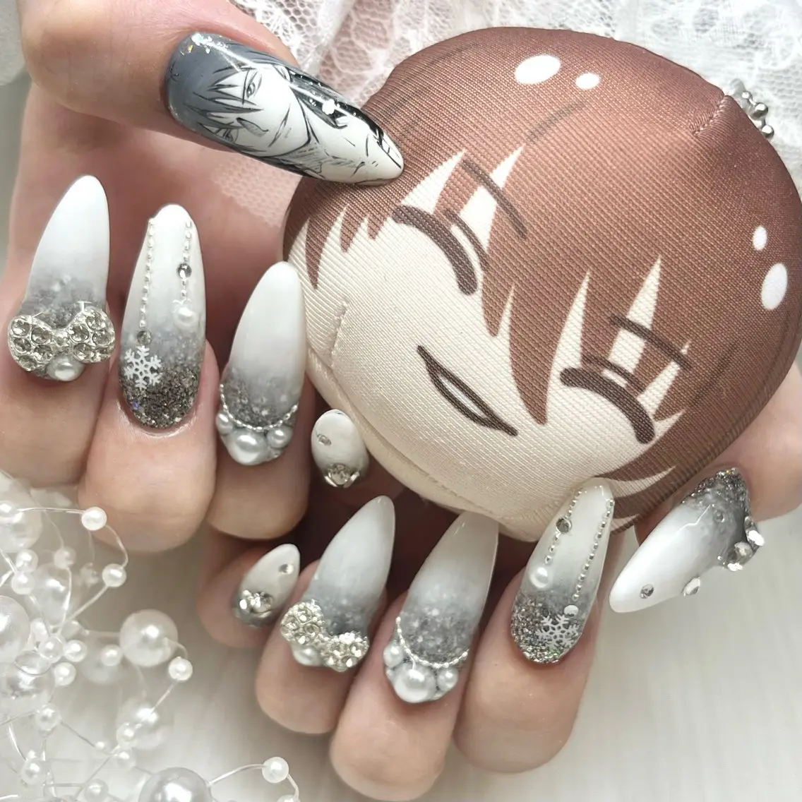 ネイル リボン ハンドネイル 池袋痛ネイル Nok. 渡辺のネイルデザイン