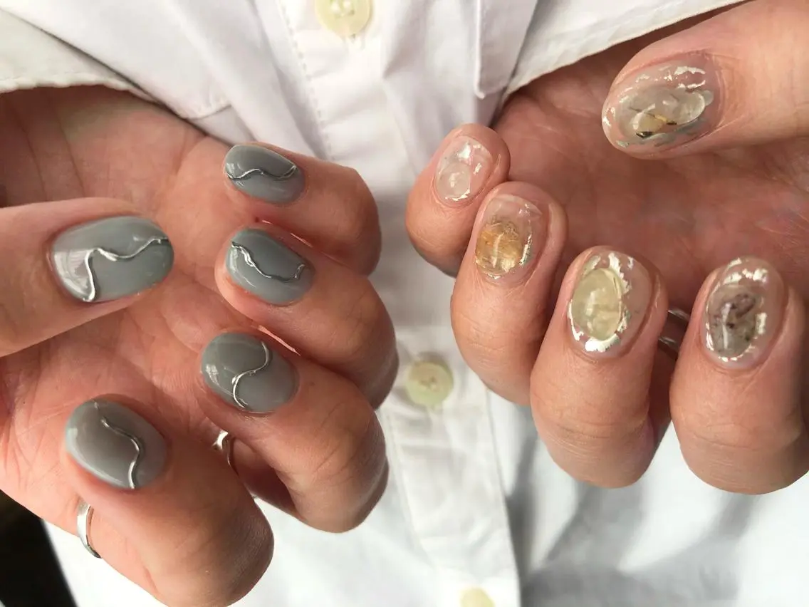 ネイル ハンドネイル パラあり！フィルイン 美フォルムのネイルデザイン