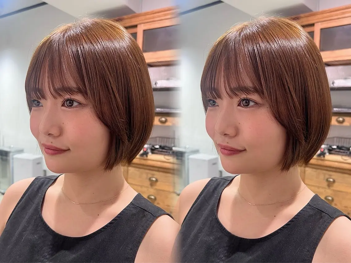 ショート ショートボブ ボブ ショートヘア トリートメント 🫧三浦 未流/ ボブ/イヤリングのヘアスタイル