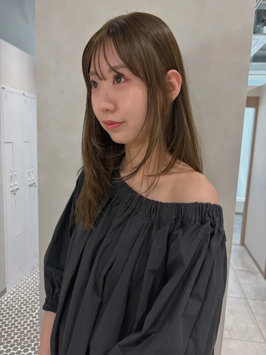 ミディアム カラー ヘアカラー 砂原 ひよりのヘアスタイル