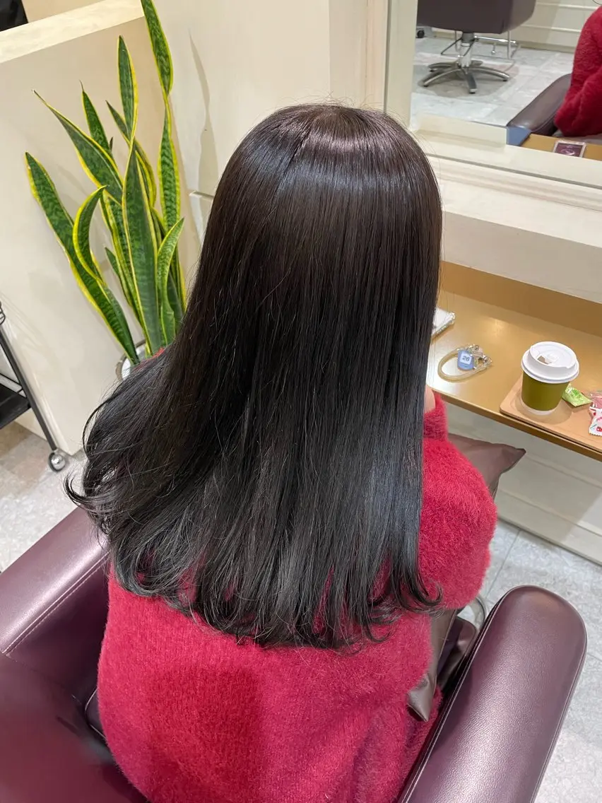 ロング 縮毛矯正 本城 紗良のヘアスタイル