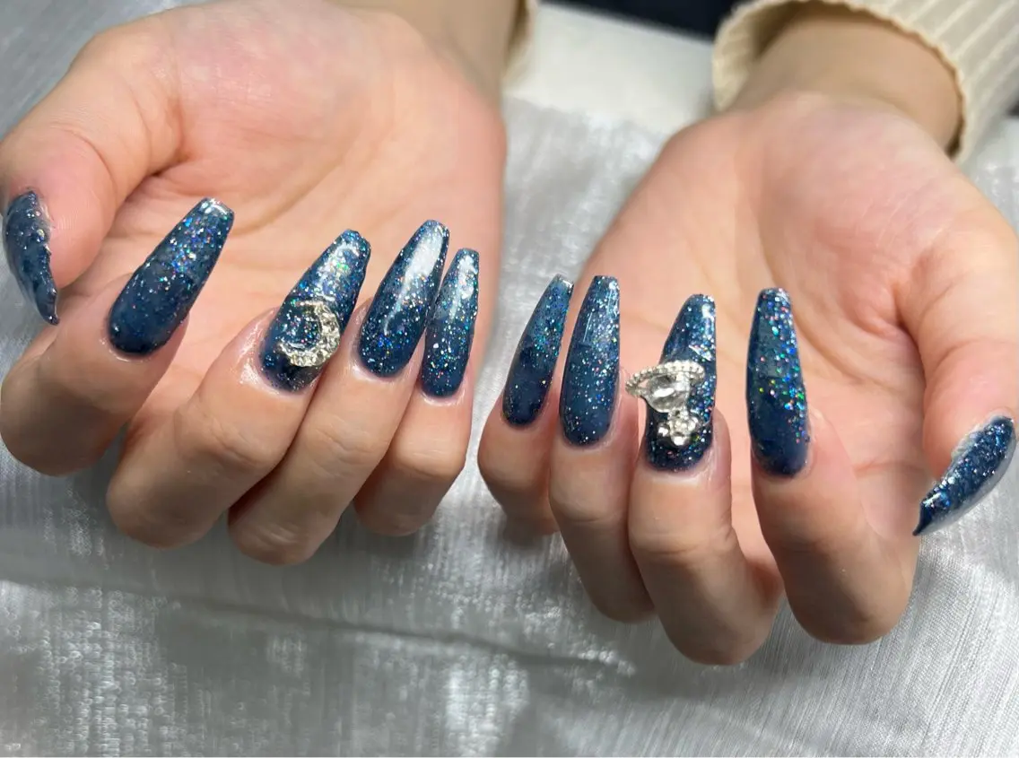 ネイル 長さ出し ハロウィン マグネットネイル ミラーネイル ネイルチップ Lee Nails チップ長さだし専門店のネイルデザイン