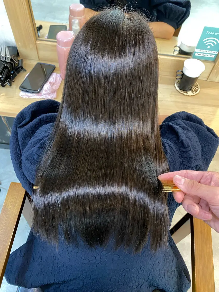 ロング 髪質改善 ロング 酸性ストレート 縮毛矯正 トリートメント ヘッドスパ ヘアセット 美髪矯正 🌈髪質改善 山下のヘアスタイル