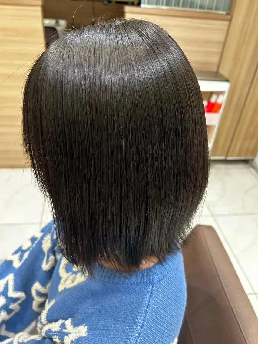 ミディアム 縮毛矯正 トリートメント 小平 悠人のヘアスタイル