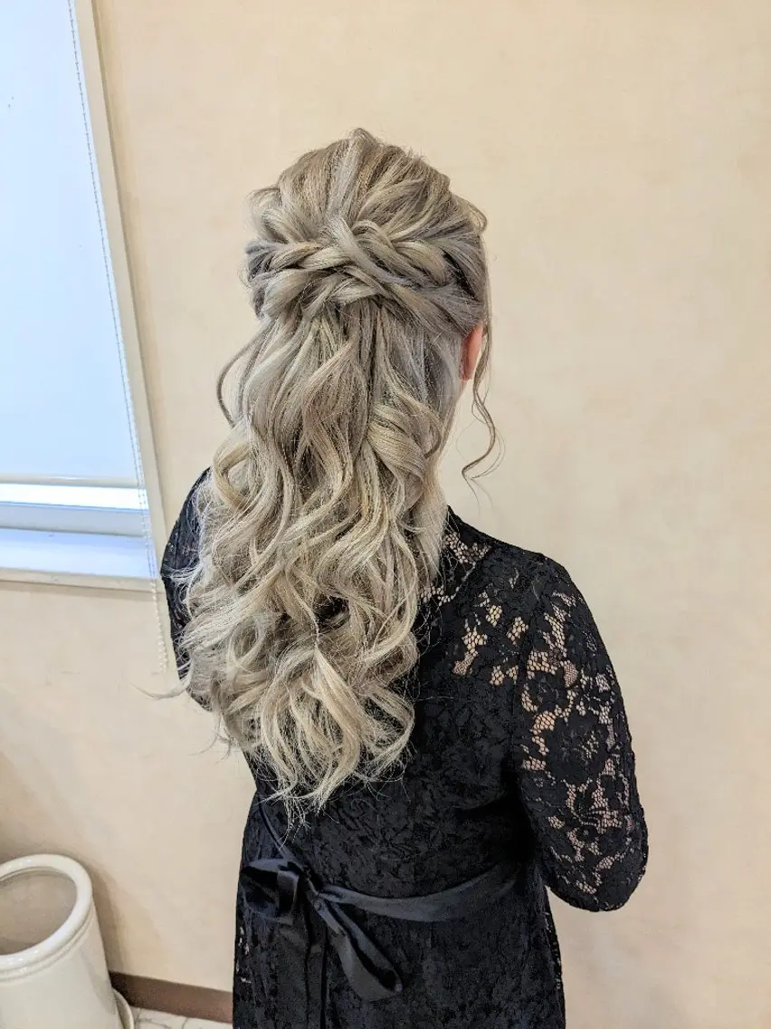 ロング ヘアアレンジ ハーフアップ ヘアセット miku ヘアセット/着付けのヘアスタイル