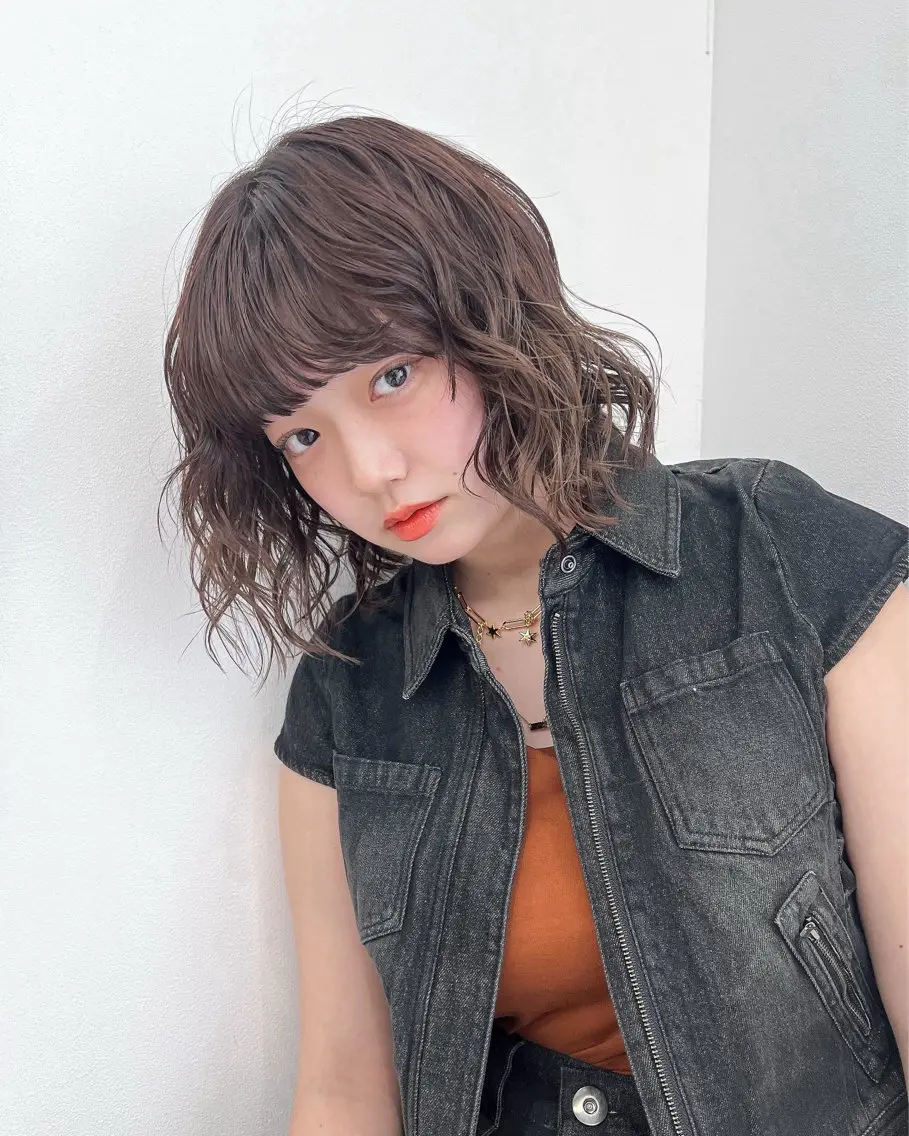 ショート パーマ ボブ 髪質改善カラー Unami 太田英寿のヘアスタイル