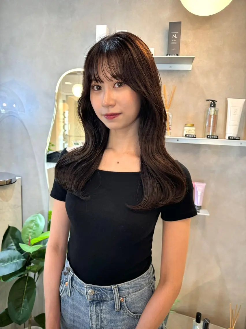セミロング カラー 韓国ヘア🇰🇷/ 顔周り/松田光里のヘアスタイル