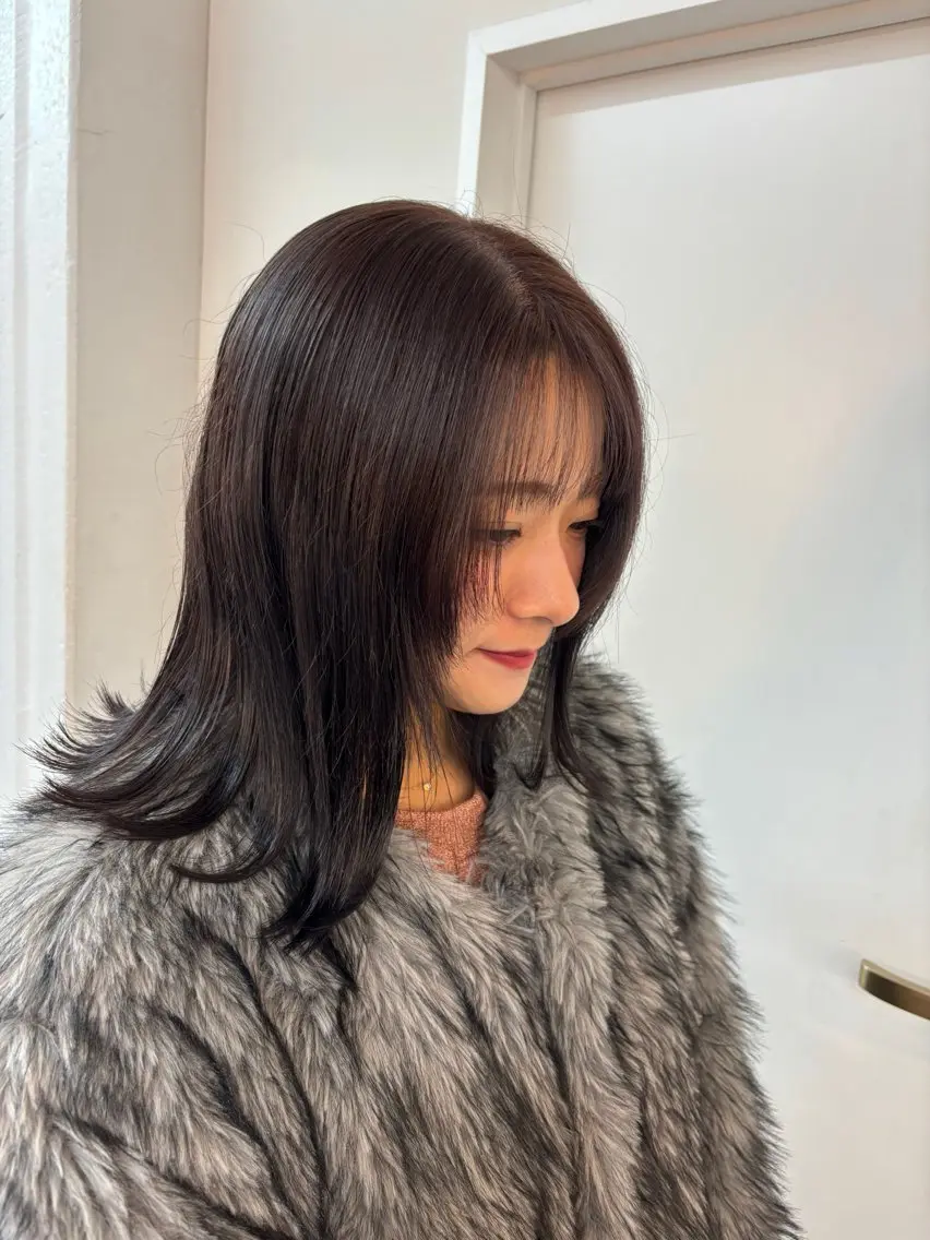 ミディアム カット ヘアカラー トリートメント 🤍Nozomi/ オリーブカラー🌿のヘアスタイル