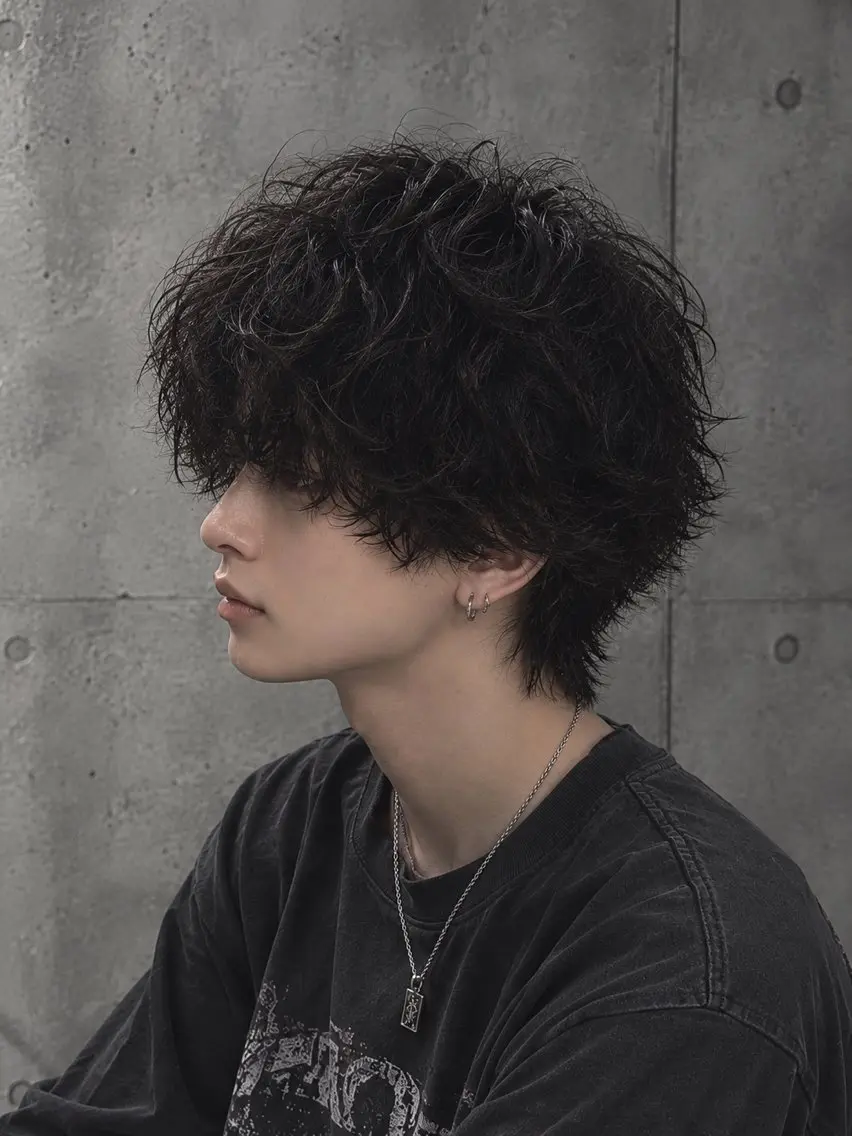 メンズ カット パーマ 鳥ちゃん🐥/中性系 /西中島/新大阪のヘアスタイル