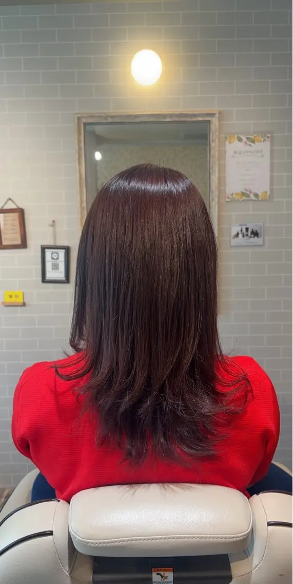 セミロング カラー ブラウンカラー ピンクカラー ピンクブラウン かさい さきのヘアスタイル