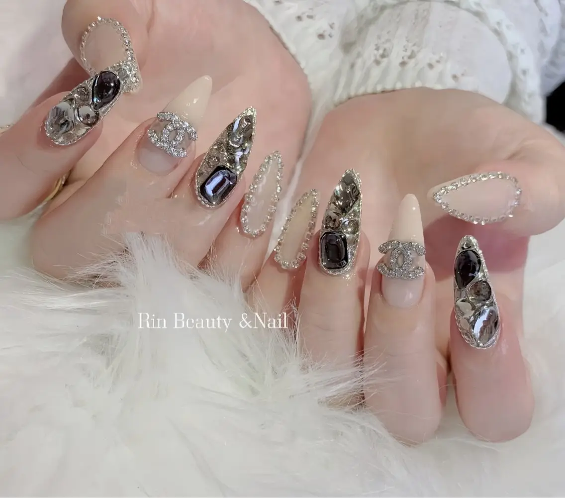 ネイル アートネイル フレンチネイル ジェルネイル 韓国ネイル ミラーネイル Rin Nail 新大久保店のネイルデザイン