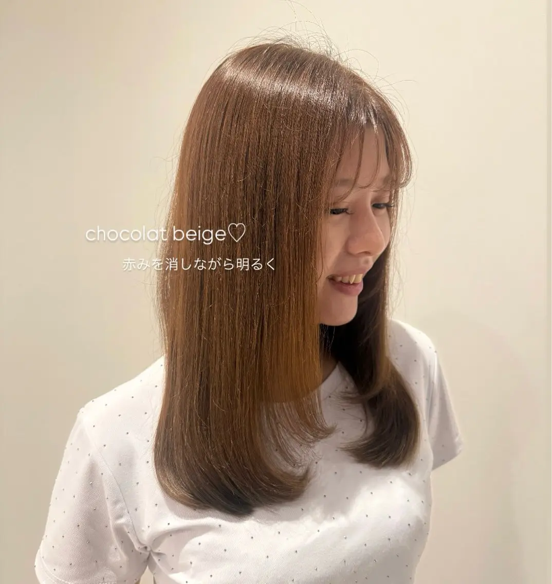 カラー ベージュカラー 透明感カラー ヘアカラー 山路 望花のヘアスタイル