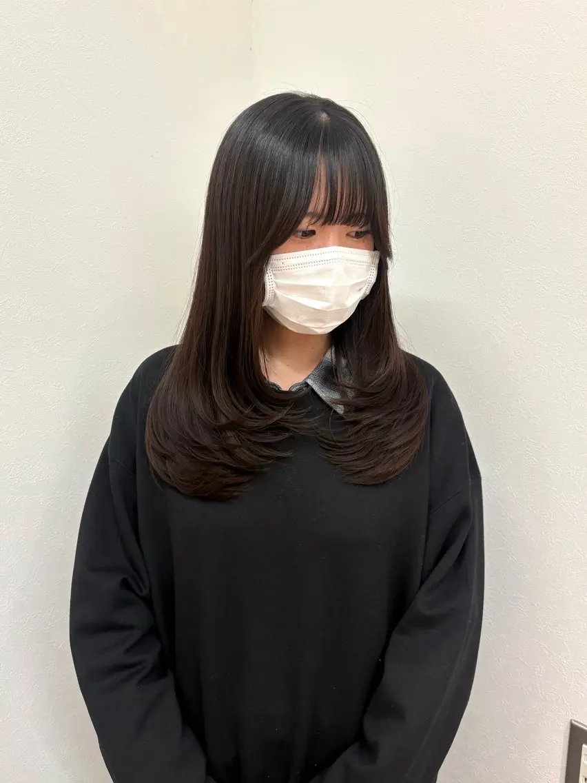 ロング カット レイヤー/韓国ヘア/ 透明感カラー/ここねのヘアスタイル