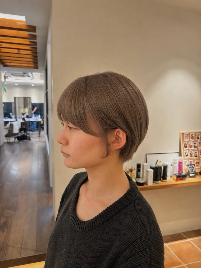 ショート カラー ショートヘア 小顔カット 結衣/ 無料カットモデル🎀のヘアスタイル