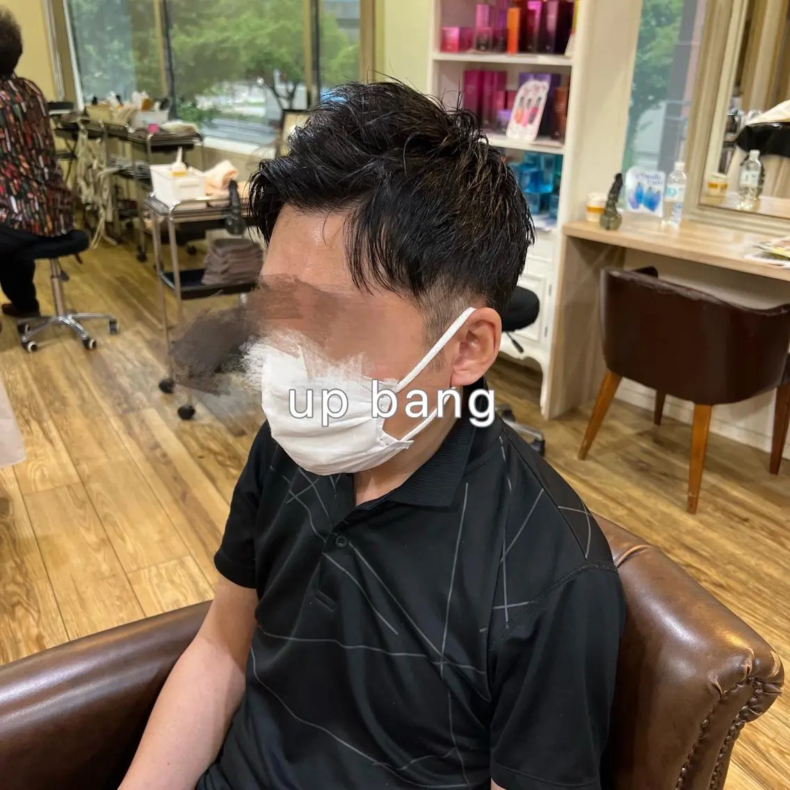 カラー パーマ メンズ アップバング 染矢 優希のヘアスタイル