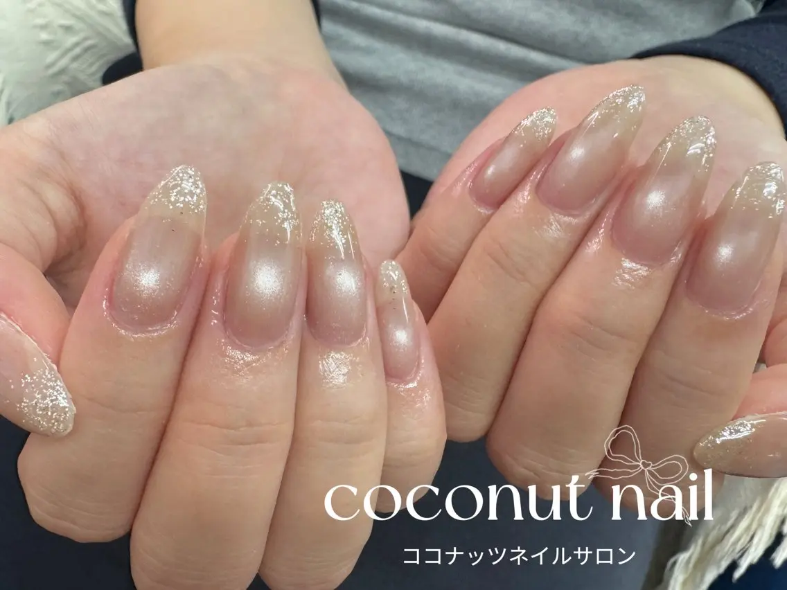 ネイル べっ甲ネイル フレンチネイル キラキラネイル マグネットネイル 大理石ネイル(マーブル) ハンドネイル 神田 ココナッツのネイルデザイン