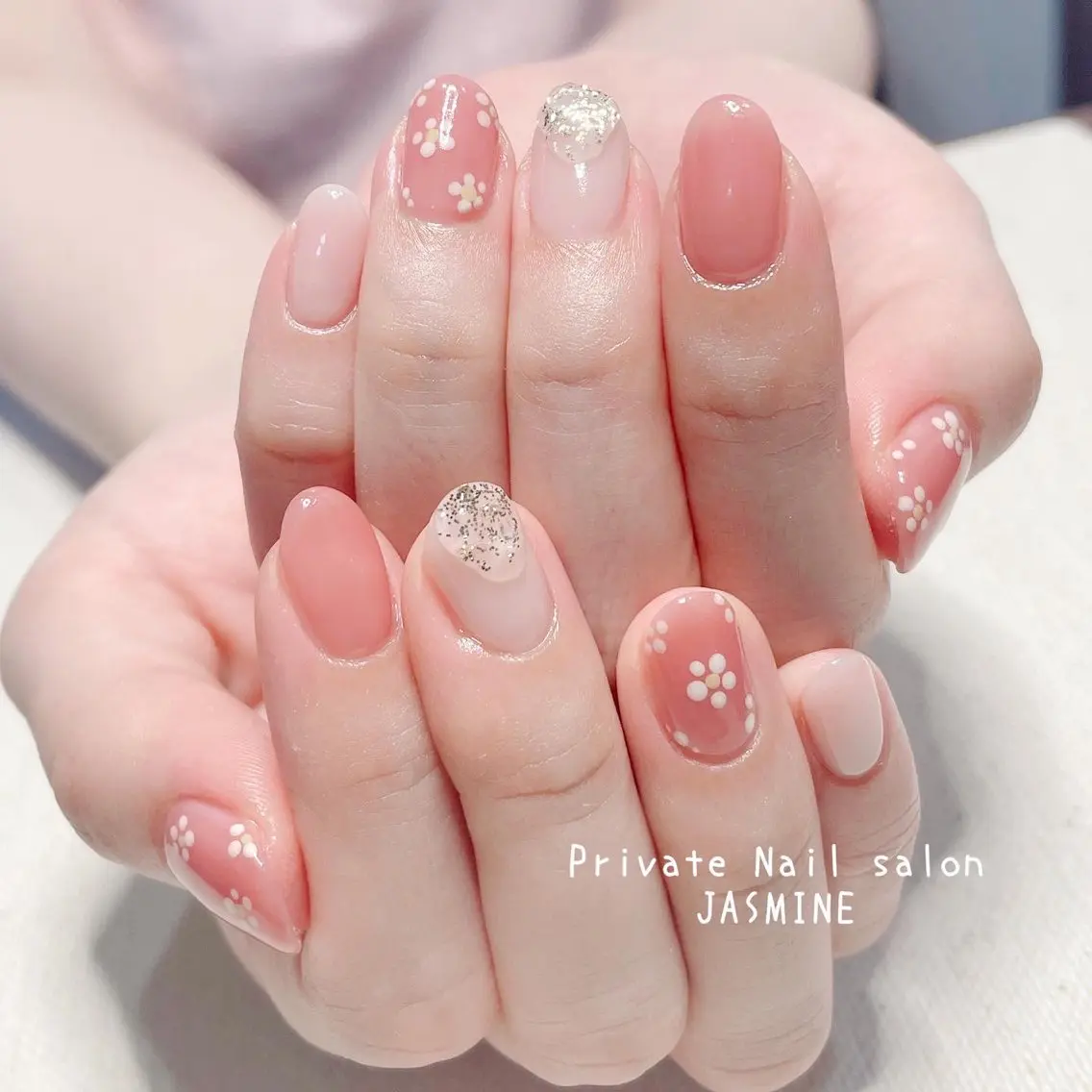 ネイル フラワーネイル ぷっくりネイル シンプルネイル ハンドネイル Nail salon JASMINEのネイルデザイン