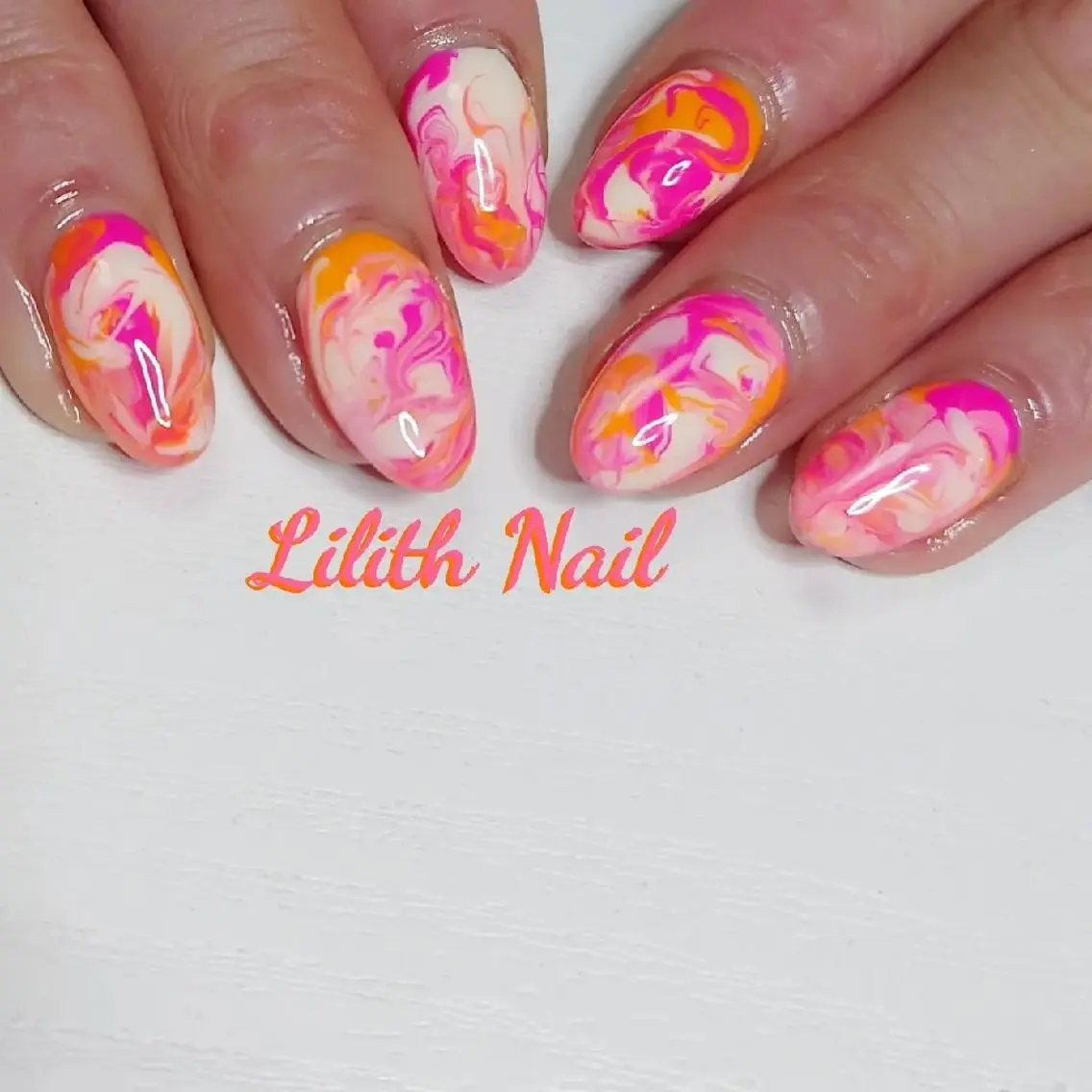 ネイル 大理石ネイル(マーブル) ハンドネイル Lilith Nailのネイルデザイン