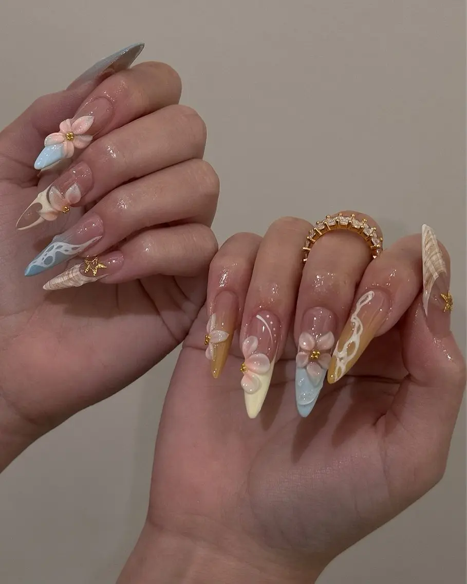 ネイル キラキラネイル 韓国ネイル ロングネイル ワンホンネイル ハンドネイル Josie nail salonのネイルデザイン