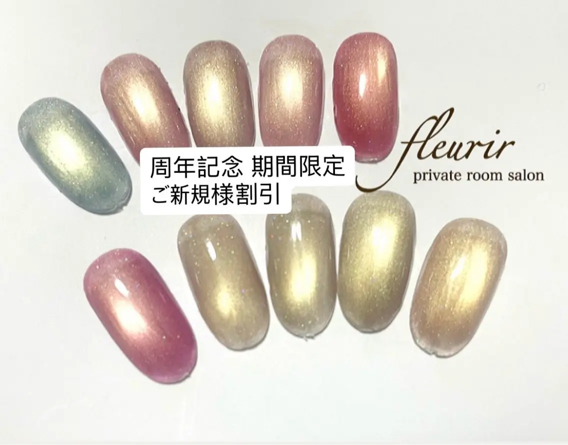 ネイル アートネイル フラッシュネイル フラッシュマグ マグネットネイル ミラーネイル ハンドネイル フルリール 【プライベートサロンのネイルデザイン