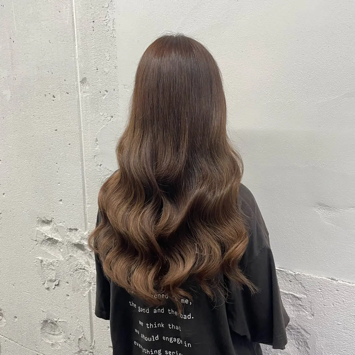ロング カラー シールエクステ バレイヤージュ ミストバング ブラウンカラー ダブルカラー ヘアカラー エクステ 🧡艶髪/エクステ 🫧🧡YUKI❄️のヘアスタイル