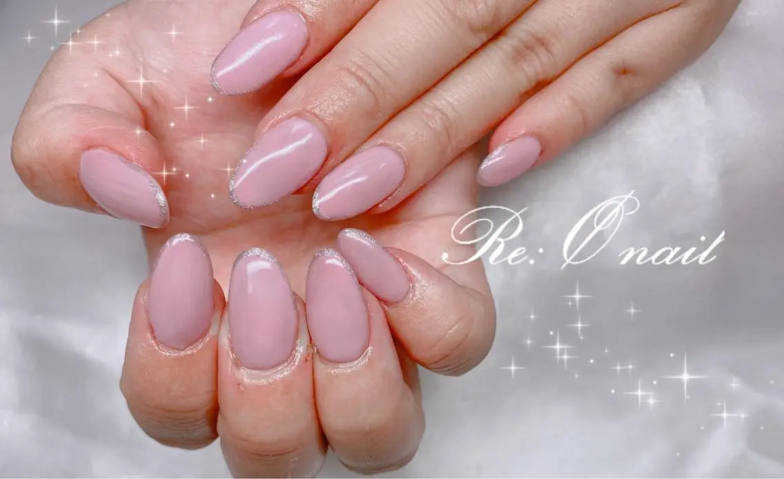 ネイル フレンチネイル パステルネイル ピンク パープル ハンドネイル Re:Ø nail 🩵TSUJIのネイルデザイン