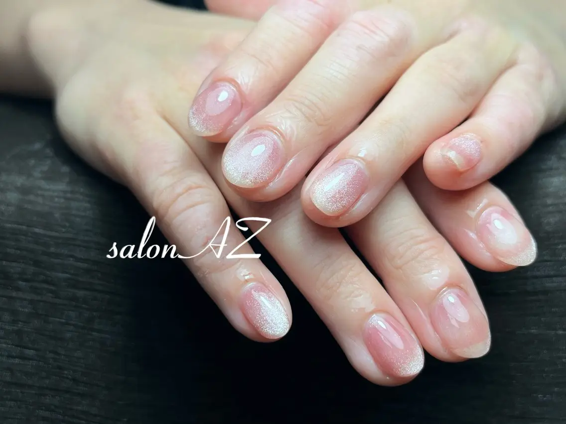 ネイル 長さ出し フットネイル フレンチネイル マグネットネイル ニュアンスネイル salon AZのネイルデザイン