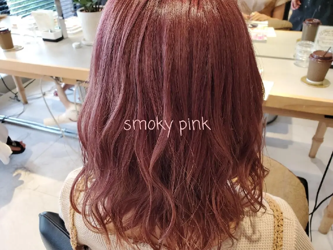 カラー ミディアム ブリーチ ケアブリーチ ピンクカラー オリーブ透明感カラー 表参道/MIKUのヘアスタイル