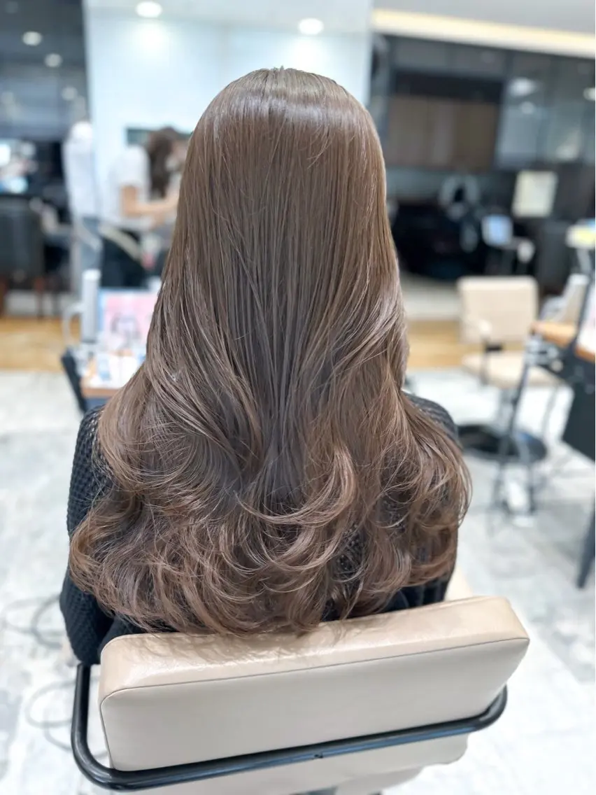 セミロング カラー ベージュカラー ブラウンカラー ブラウンベージュ くびれヘア 顔周りカット 顔周り/くびれヘア 韓国ヘア💕風間るなのヘアスタイル