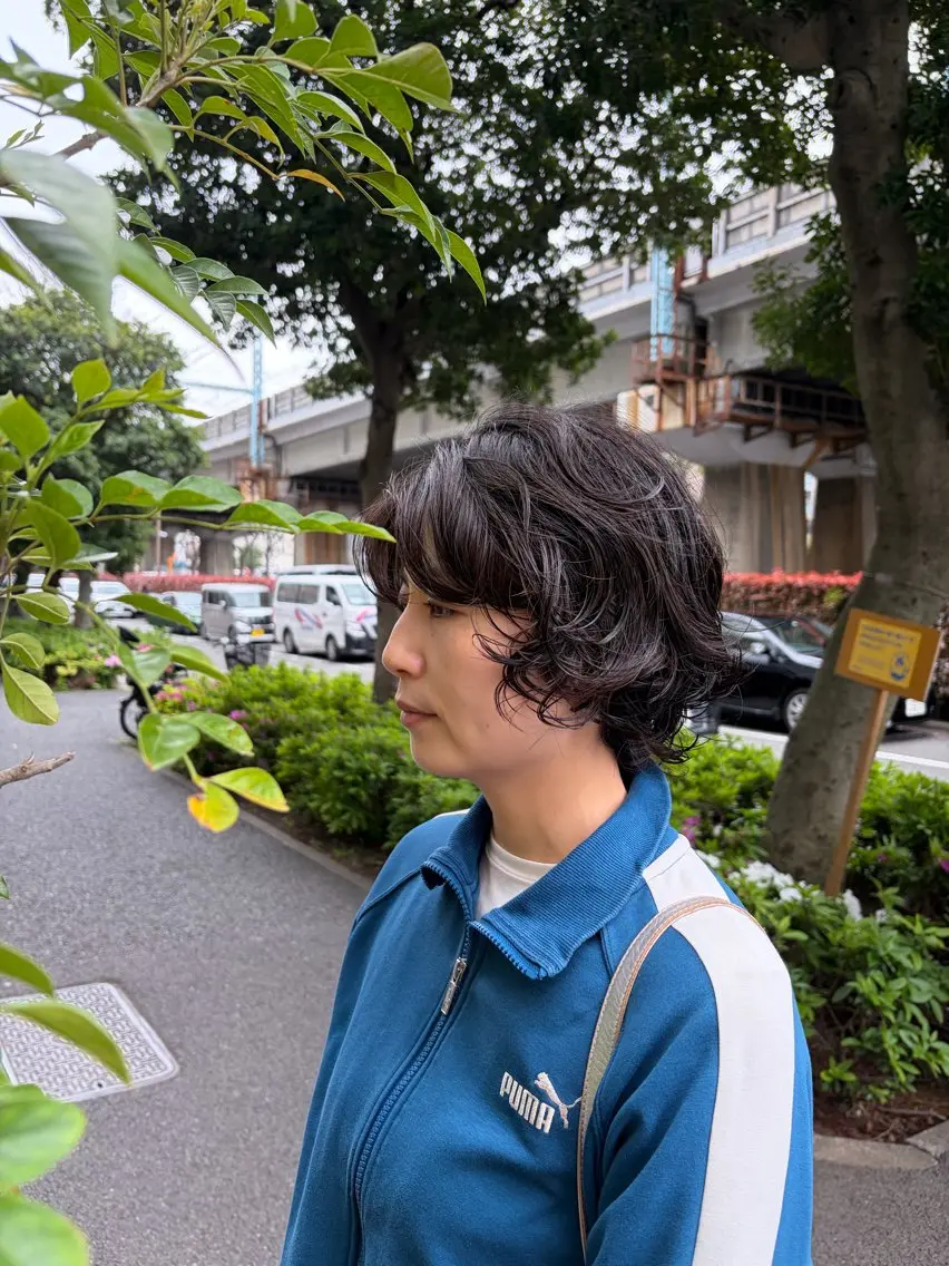 ショート パーマ ショートヘア ウルフカット ニュアンスパーマ カット パーマ 中村 芽衣那のヘアスタイル