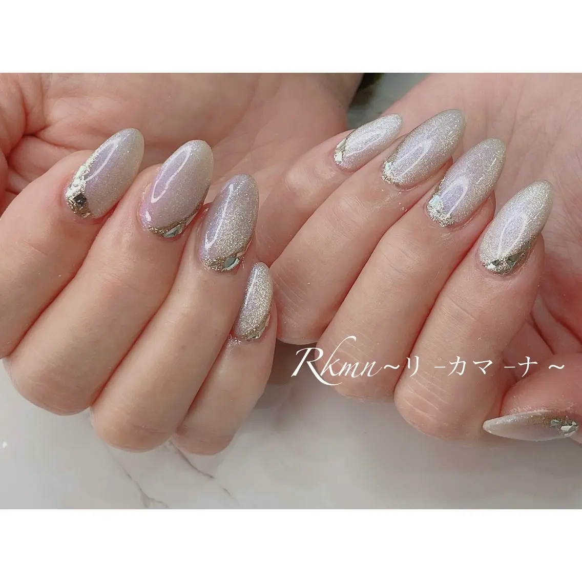 ネイル アートネイル キラキラネイル マグネットネイル 春ネイル ハンドネイル フットネイル ハンドケア Rkmn ~リ-カマ-ナ~のネイルデザイン