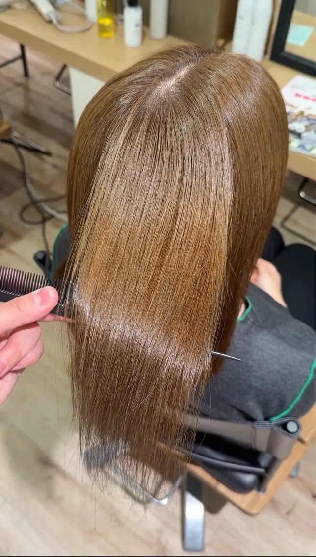 カラー ベージュカラー ブリーチ 透明感カラー ブリーチなしカラー オレンジ ヘアカラー 優乃 ❄️のヘアスタイル