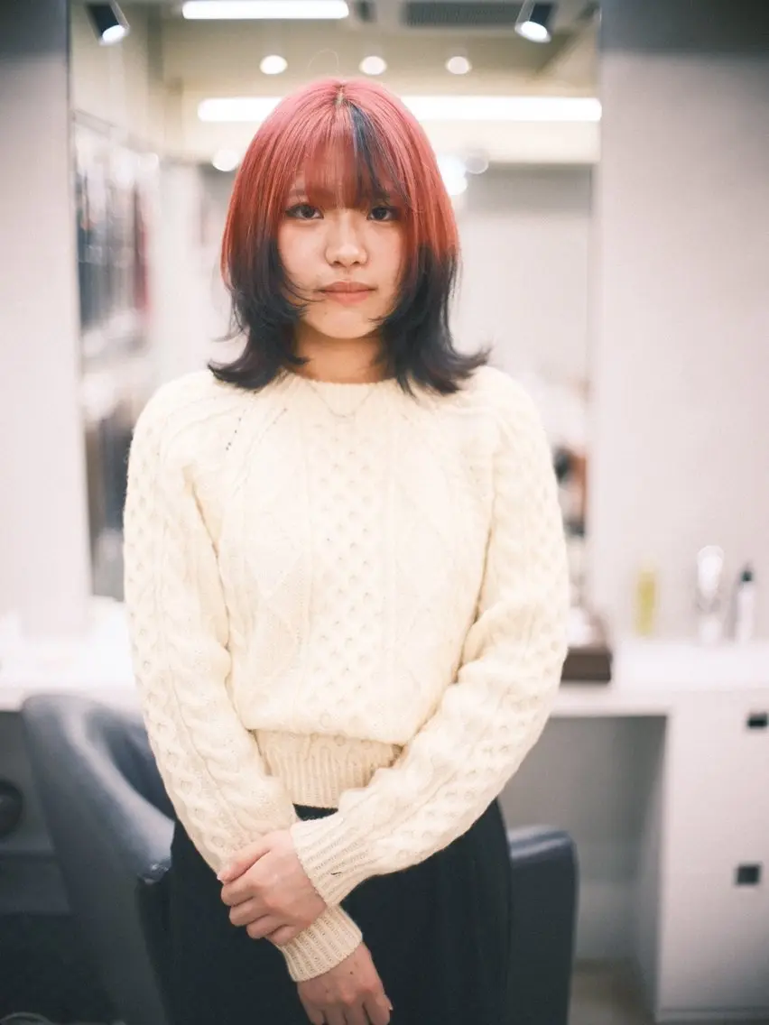 ミディアム カラー ヘアアレンジ ヘアカラー トリートメント 個性爆弾💣 ダブルカラー/ゆかのヘアスタイル