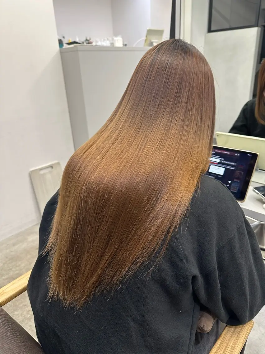 ロング パーマ 縮毛矯正 ハイトーンカラー が絶対可愛い✨泰聖✨のヘアスタイル