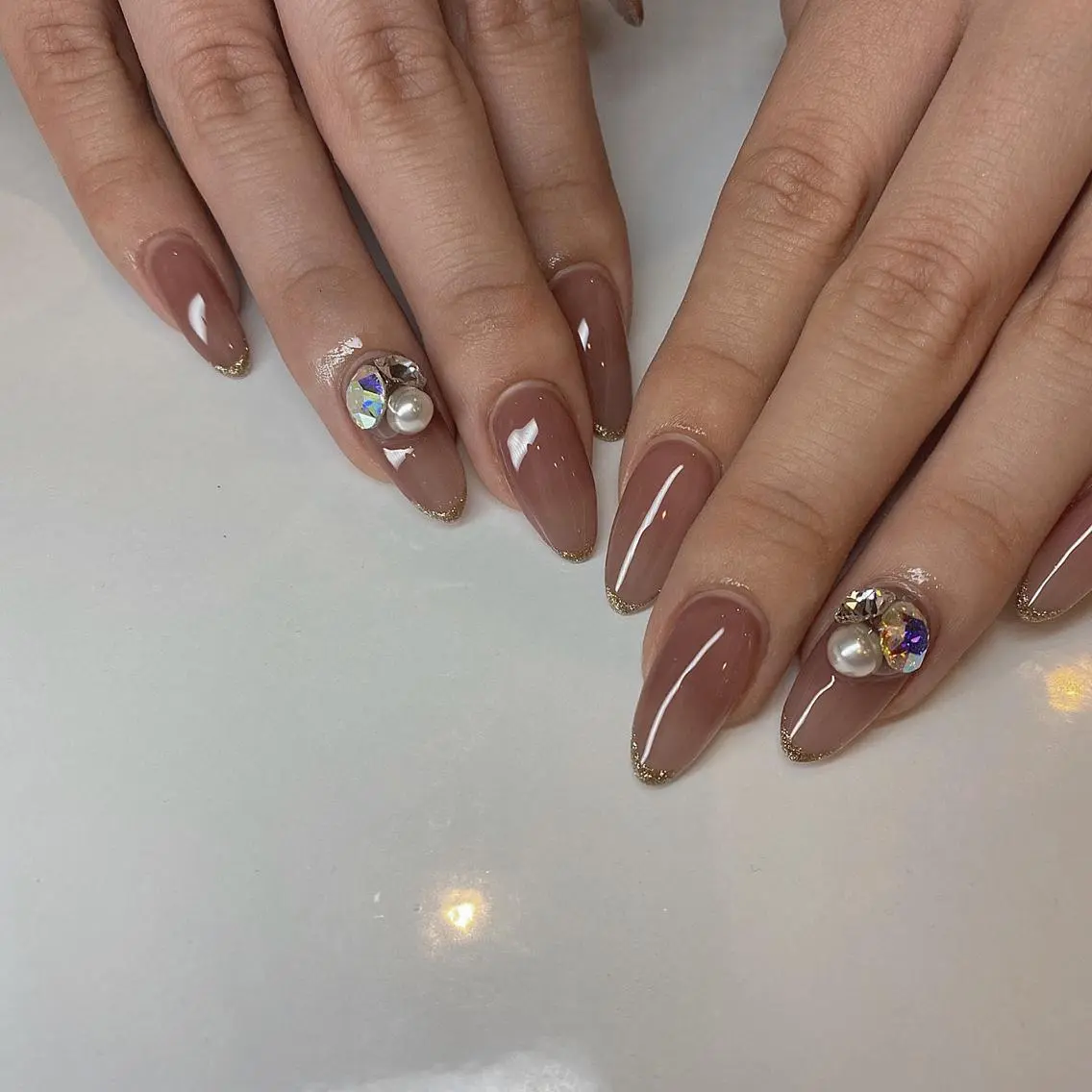 ネイル ラメ(グリッター) ハンドネイル 鶴田୨ৎmaison de NALIのネイルデザイン