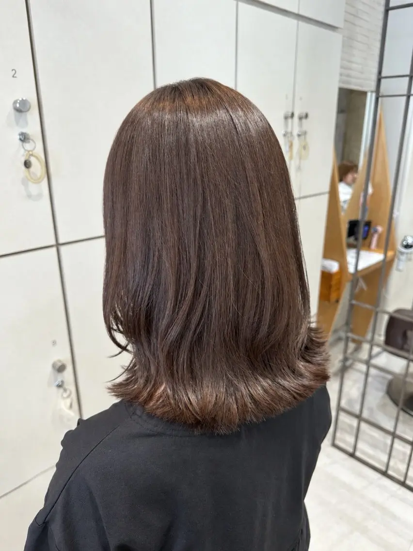 ミディアム カット ヘアカラー 美髪矯正/渡辺 りんのヘアスタイル