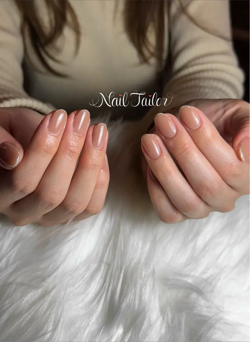 ネイル 入学式 ラメ(グリッター) オフィスネイル ワンカラーネイル ハンドネイル NailTailor ネイルテイラーのネイルデザイン