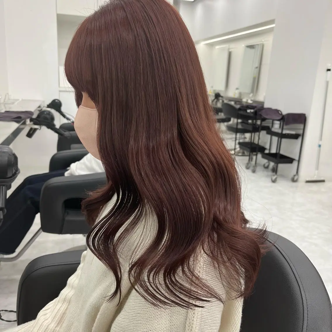 ロング ヘアカラー トリートメント ヘッドスパ ヘアセット 🍒韓国暖色ヘア NO.1🍒🪽のヘアスタイル
