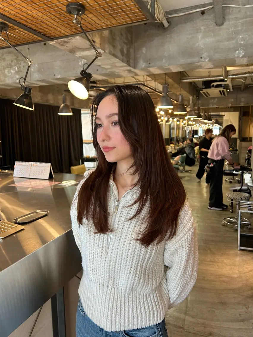 セミロング カラー レイヤーカット カット 海外レイヤー /NAGISAのヘアスタイル